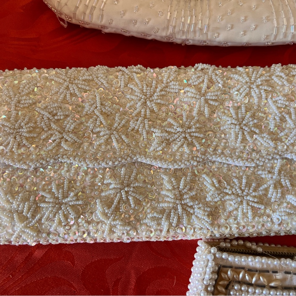 Vintage Elegant Black and White Beaded Clutch purses - Picture 7 of 9